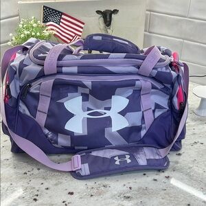 Under Armour Camo Purple and White Duffel Bag